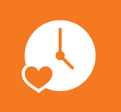 clock, with a heart.